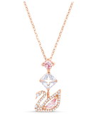 Dây chuyền thiên nga Swarovski dazzling hồng chữ Y - Swarovski Dazzling Swan Y necklace Swan, Pink, Rose gold-tone plated 