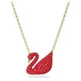  Dây chuyền Swarovski thiên nga đỏ - Swarovski Iconic Swan pendant Swan, Red, Gold-tone plated 