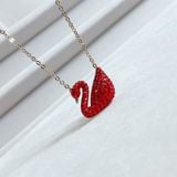  Dây chuyền Swarovski thiên nga đỏ - Swarovski Iconic Swan pendant Swan, Red, Gold-tone plated 