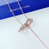  Dây chuyền Swarovski chữ Y màu vàng hồng - Swarovski Lifelong Bow necklace Bow, White, Mixed metal finish 