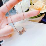  Dây Chuyền nơ vàng hồng Swarovski - Swarovski Lifelong Bow Pendant, White, Mixed Metal Finish 