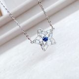  Stella pendant Mixed cuts, Star, Blue, Rhodium plated 