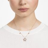  Dây chuyền Swarovski Stella màu vàng hồng - Swarovski Stella necklace Mixed cuts, Star, White, Rose gold-tone plated 