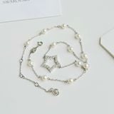  Dây chuyền Stella Swarovski mix ngọc trai - Swarovski Stella necklace Star, White, Rhodium plated 