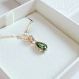  Stilla pendant Pear cut, Green, Gold-tone plated 