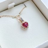  Dây chuyền Swarovski Stilla tim đỏ - Swarovski Stilla pendant Heart, Red, Gold-tone plated 