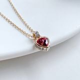  Dây chuyền Swarovski Stilla tim đỏ - Swarovski Stilla pendant Heart, Red, Gold-tone plated 