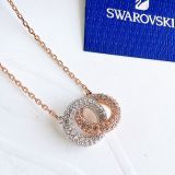  Dây chuyền Swarovski Stone mix màu trắng và rose - Swarovski Stone necklace Intertwined circles, White, Rose gold-tone plated 