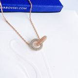  Dây chuyền Swarovski Stone mix màu trắng và rose - Swarovski Stone necklace Intertwined circles, White, Rose gold-tone plated 