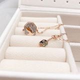  Dây chuyền thiên nga Swarovski khắc thiên nga đeo 2 mặt màu vàng hồng - Swarovski Signum pendant Swan, White, Rose gold-tone plated 