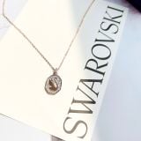  Dây chuyền thiên nga Swarovski khắc thiên nga đeo 2 mặt màu vàng hồng - Swarovski Signum pendant Swan, White, Rose gold-tone plated 