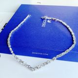  Dây chuyền Swarovski Tennis deluxe V - Swarovski Tennis Deluxe V necklace Mixed cuts, White, Rhodium plated 