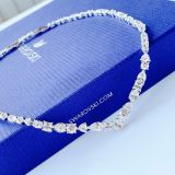  Dây chuyền Swarovski Tennis deluxe V - Swarovski Tennis Deluxe V necklace Mixed cuts, White, Rhodium plated 