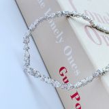  Dây chuyền Swarovski Tennis deluxe V - Swarovski Tennis Deluxe V necklace Mixed cuts, White, Rhodium plated 