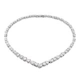  Dây chuyền Swarovski Tennis deluxe V - Swarovski Tennis Deluxe V necklace Mixed cuts, White, Rhodium plated 