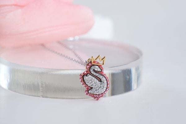  Dây chuyền Swarovski Pop Swan hồng - Swarovski Swan pendant Swan, Pink, Rhodium plated 