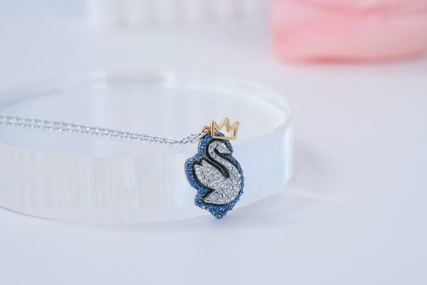 Dây chuyền Swarovski Pop Swan xanh - Swarovski  Pop Swan pendant Swan, Blue, Rhodium plated 