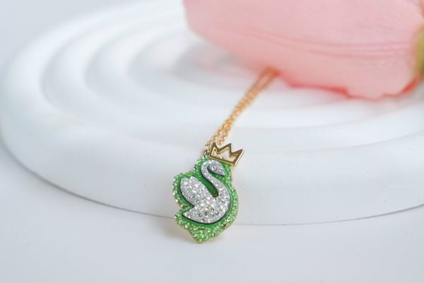  Dây chuyền Swarovski Pop Swan xanh - Swarovski Pop Swan pendant Swan, Green, Gold-tone plated 