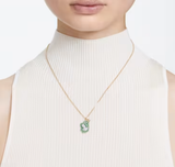  Dây chuyền Swarovski Pop Swan xanh - Swarovski Pop Swan pendant Swan, Green, Gold-tone plated 