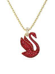  Dây chuyền Swarovski tung cánh đỏ - Swarovski  Swarovski Iconic Swan pendant Swan, Medium, Red, Gold-tone plated 