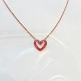  Una pendant Heart, Small, Pink, Rose gold-tone plated 