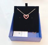  Una pendant Heart, Small, Pink, Rose gold-tone plated 