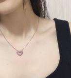  Una pendant Heart, Small, Pink, Rose gold-tone plated 