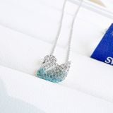  Dây chuyền thiên nga ombre xanh Swarovski size bé - Swarovski Iconic Swan pendant, Small, Blue, Rhodium plated 