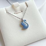  Dây chuyền Swarovski tung cánh xanh biển - Swarovski Iconic Swan pendant Swan, Small, Blue, Rhodium plated 
