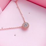  Una Angelic pendant Round cut, Pavé, White, Rose gold-tone plated 