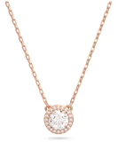  Una Angelic pendant Round cut, Pavé, White, Rose gold-tone plated 