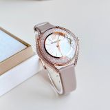  Đồng hồ Swarovski Crystalline Aura màu nude - Crystalline Aura watch Swiss Made, Leather strap, Gray, Rose gold-tone finish 