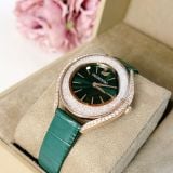  Đồng hồ Swarovski Crystalline Aura màu xanh ngọc lục bảo - Swarovski  Crystalline Aura watch Swiss Made, Leather strap, Green, Rose gold-tone finish 
