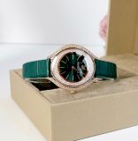  Đồng hồ Swarovski Crystalline Aura màu xanh ngọc lục bảo - Swarovski  Crystalline Aura watch Swiss Made, Leather strap, Green, Rose gold-tone finish 