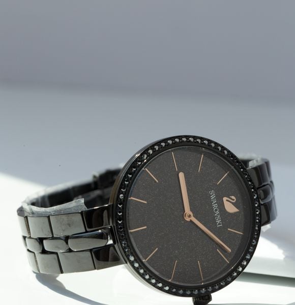  Đồng hồ Swarovski Cosmopolitan đen - Swarovski Cosmopolitan watch Swiss Made, Metal bracelet, Black, Black finish 