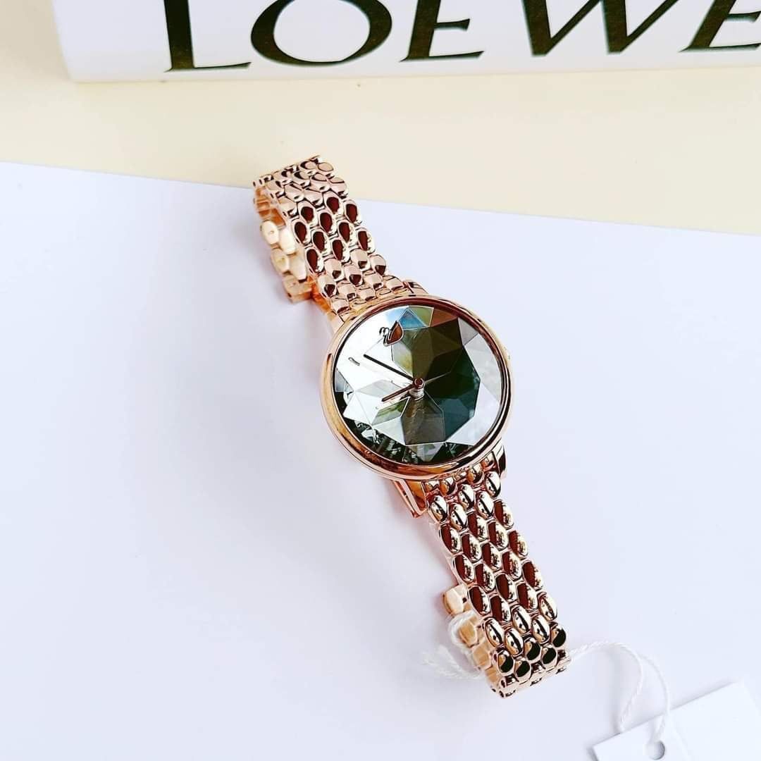  Đồng hồ Swarovski Crystal Lake vàng hồng - Swarovski Crystal Lake Quartz Grey Dial Ladies Watch 