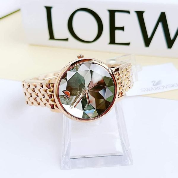  Đồng hồ Swarovski Crystal Lake vàng hồng - Swarovski Crystal Lake Quartz Grey Dial Ladies Watch 