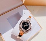 Crystal Rose watch Swiss Made, Metal bracelet, Black, Rose gold-tone finish 