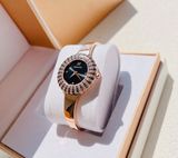  Crystal Rose watch Swiss Made, Metal bracelet, Black, Rose gold-tone finish 