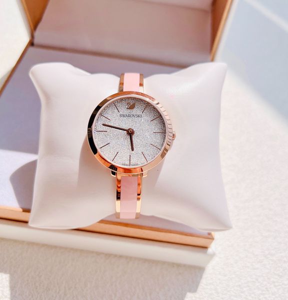  Đồng hồ Swarovski Crystalline màu hồng - Swarovski Crystalline Delight watch Swiss Made, Metal bracelet, Pink, Rose gold-tone finish 