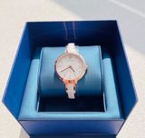  Đồng hồ Swarovski Crystalline màu trắng - Swarovski Crystalline Delight watch Swiss Made, Metal bracelet, White, Rose gold-tone finish 