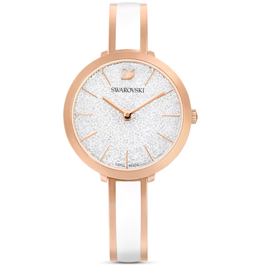  Đồng hồ Swarovski Crystalline màu trắng - Swarovski Crystalline Delight watch Swiss Made, Metal bracelet, White, Rose gold-tone finish 