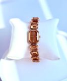  Đồng hồ Octagon cut bracelet, Brown, Champagne gold-tone finish 