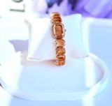  Đồng hồ Octagon cut bracelet, Brown, Champagne gold-tone finish 