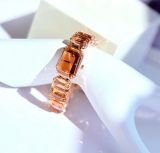  Đồng hồ Octagon cut bracelet, Brown, Champagne gold-tone finish 