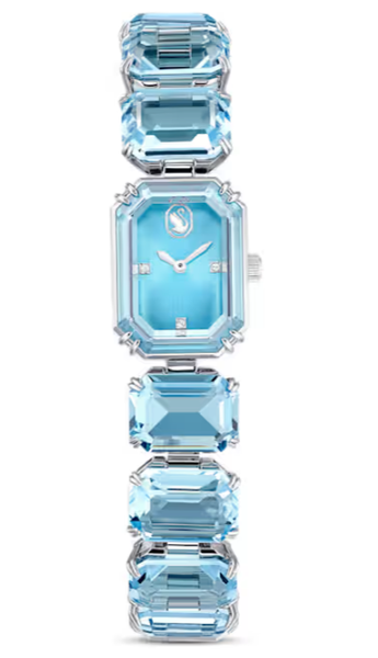  Đồng hồ Octagon cut bracelet, Blue, Stainless Steel 