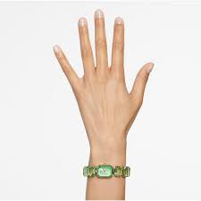  Đồng hồ Swarovski Millenia xanh lá - Swarovski Watch Octagon cut bracelet, Green, Champagne gold-tone finish 