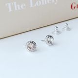  Khuyên tai Swarovski Angelic màu trắng - Swarovski Angelic stud earrings Round cut, White, Rhodium plated 