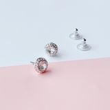  Khuyên tai Swarovski Angelic màu trắng - Swarovski Angelic stud earrings Round cut, White, Rhodium plated 