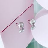  Khuyên tai Swarovski Angelic màu trắng - Swarovski Angelic stud earrings Round cut, White, Rhodium plated 